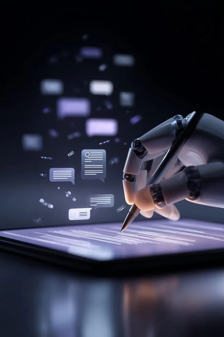 An intelligent robotic hand writing on a tablet